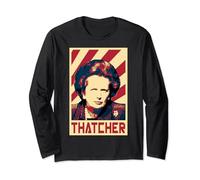 Margaret Thatcher T-shirt rétro propagande Manche Longue