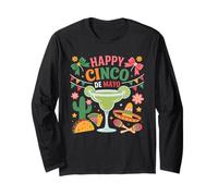Margarita Cactus Taco Fiesta Happy Cinco De Mayo Fête Manche Longue