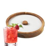 Margarita Salz Rimmer - Salt | Ensemble de bords de sel | Grater de sucre multi-arrêt en bois | outil de barreau de conteneurs d'épices à l'outil de barman rond, rating à sucre portable pour la