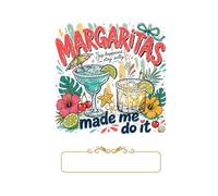 Margaritas Made Me Do It Notebook: Funny Composition Book with Lined Pages | Vintage Hand Drawn Cocktail and Tropical Hibiscus Cover | Aesthetic Summer Vacation Journal Gift for Women and Friends
