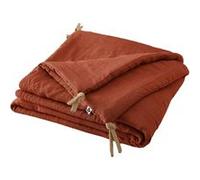 MARGAUX - Chemin de Lit 90x200cm Lin Lavé Coloris Paprika -