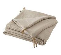 MARGAUX - Chemin de Lit 90x200cm Lin Lavé Coloris Sable - Altobuy Beige G