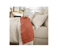 MARGAUX - Drap Plat 240x300cm Lin Lavé Coloris Paprika - Altobuy Orange G