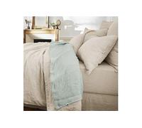 MARGAUX - Drap Plat 270x300cm Lin Lavé Coloris Eucalyptus -