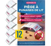 MARGAUX LONNBERG-Lot de 12 pièges à punaises de lit - Piège adhésif efficace avec puissant attractif pour la détection précoc[J106]