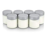 MARGAUX LONNBERG-SEVERIN Lot de 7 pots de yaourt en verre de 150 ml avec couvercle gris pour yaourtière JG3521 / JG3520 / JG3[J7]