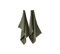 MARGAUX - Lot de 2 Torchons Essuie-vaisselle 50x70cm Lin Lavé Thym -
