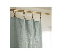 MARGAUX - Rideau Ajustable 140x270cm Lin Lavé Eucalyptus + 8 Anneaux Pince - Altobuy
