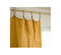 MARGAUX - Rideau Ajustable 140x270cm Lin Lavé Miel + 8 Anneaux Pince - Altobuy G
