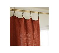 AltoBuy Margaux - Rideau Ajustable 140x270cm Lin Lavé Paprika + 8 Anneaux Pince