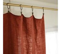 Margaux - Rideau Ajustable 140x270cm Lin Lavé Paprika + 8 Anneaux Pince