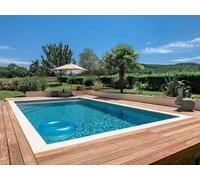 Margelle piscine plate Gironde 30 : bassin de 4.00 x 2.50 m