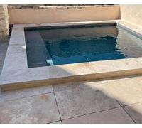 Margelle travertin 61 x 33 x 5 cm : BEIGE 1er choix CLASSIC : Au Ml