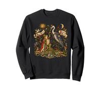 Marginalia médiévale de Grenouille et de héron Sweatshirt
