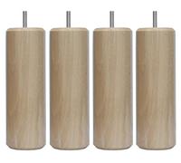 MARGOT 3700527816166 Caméléon Cylindre Lot de 4 Pieds de lit Bois Vernis naturel Hauteur 15 cm