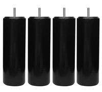 Margot 3700527821290 Cylindre Lot de 4 Pieds de Sommier, Noir,Hauteur 15 cm