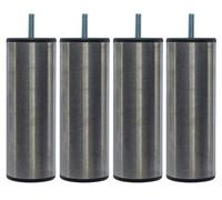 MARGOT 3700527822006 Pacific Cylindre Samoa Lot de 4 Pieds de lit Inox Hauteur 20 cm