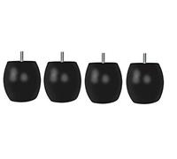 Margot 3700527823942 Boule Lot de 4 Pieds de Sommier, Noir, Hauteur 7,5 cm