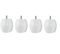 MARGOT 3700527825632 Douceur Boule Lot de 4 Pieds de lit Bois Blanc Hauteur 7,5 cm
