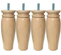 MARGOT 3700527826233 Royal Rustique Lot de 4 Pieds de lit Bois Vernis naturel Hauteur 20 cm