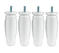 Margot 3700527830131 Rustique Lot de 4 Pieds de Sommier, Blanc, Hauteur 15 cm