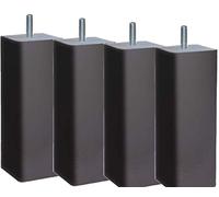 MARGOT 3700527830919 Douceur Scandinave Carré Lot de 4 Pieds de lit Bois Gris Taupe Hauteur 20 cm