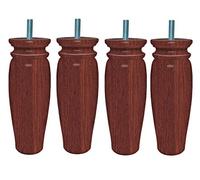 MARGOT 3700527844503 Royal Rustique Lot de 4 Pieds de lit Bois Acajou Hauteur 15 cm