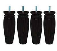 MARGOT 3700527864044 Royal Rustique Lot de 4 Pieds de lit Bois Wengé Hauteur 15 cm