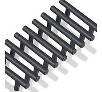 MARGUERASW Lot de 20 poignee de meuble cuisine noir en acier inoxydable poignée meuble noir en T Bar Bâton Cuisine，Ø 12mm (Hole Centers:64mm)