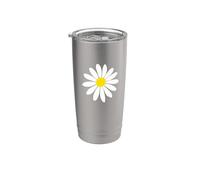 Marguerite blanche et jaune Gobelet isotherme en acier inoxydable double paroi