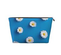 Marguerite Blanche imprimée, Trousse de Toilette Trousse de Maquillage Sac à cosmétiques Trousse de Toilette de Voyage Portable