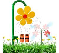 Marguerite Dansante Arroseur Jardin,Arroseur De Fleurs Dansantes Et Folles,Rotatif à 360°,Arrosage Pelouse Arrosage Jardin,Jeux Exterieur Enfant,avec Adaptateurs 1/2 Pouce Et 3/4 Pouce (Jaune)