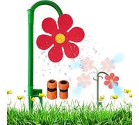 Marguerite Dansante Arroseur Jardin,Arroseur De Fleurs Dansantes Et Folles,Rotatif à 360°,Arrosage Pelouse Arrosage Jardin,Jeux Exterieur Enfant,avec Adaptateurs 1/2 Pouce Et 3/4 Pouce (Rouge)