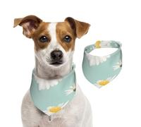 Marguerite Fleur luxuriante Floral,Bandanas pour Chien, écharpe en Coton, Bavoirs réglables pour Animaux de Compagnie,L