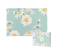 Marguerite Fleur luxuriante Floral,Puzzle Familial en Bois de 1 000 pièces pour Adultes et Adolescents, décoration d'intérieur