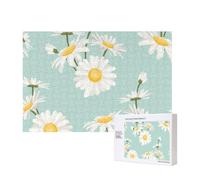 Marguerite Fleur luxuriante Floral,Puzzle Familial en Bois de 300 pièces pour Adultes et Adolescents, décoration d'intérieur