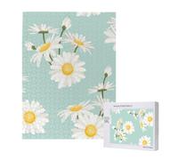 Marguerite Fleur luxuriante Floral,Puzzle Familial en Bois de 500 pièces pour Adultes et Adolescents