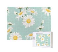 Marguerite Fleur luxuriante Floral,Puzzle Familial en Bois de 500 pièces pour Adultes et Adolescents, décoration d'intérieur