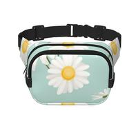 Marguerite Fleur luxuriante Floral,Sac Banane carré Double Couche, Sac de Poitrine