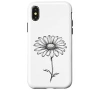 Marguerite, Fleur, Noir et Blanc, Minimal, Floral, Mode Coque pour iPhone X/XS