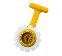 Marguerite Fleuri Funky Jaune montre en Silicone Infirmière Docteur Tunique Broche FOB Watch Pile extra
