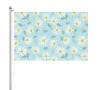 Marguerite florale délicate bleue et blanche,Drapeau de jardin, bannière décorative, drapeau double face, 2 x 3 pieds, pour extérieur et intérieur