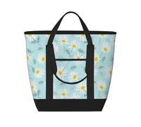 Marguerite florale délicate bleue et blanche,Sacs à lunch isothermes de grande capacité pour femmes et hommes