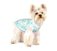 Marguerite Florale délicate Bleue et Blanche,T-Shirt sans Manches en Coton pour Animaux de Compagnie, Gilet Respirant, Extensible et Doux,L