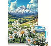 Marguerites des prés de Montagne pour Adultes, Puzzle de 1000 pièces, Jeu de réflexion, soulagement de l'anxiété, Bords précis, Cadeau attentionné (38x52cm)