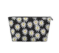 Marguerites Fleurs Florals Fleur Noir Et Blanc Simple, Trousse de Toilette Trousse de Maquillage Sac à cosmétiques Trousse de Toilette de Voyage Portable
