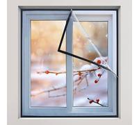 MarhAr Film Isolant pour Fenêtre,Rideau Thermique Transparent,Coupe-Vent Imperméable Isolation Phonique,Essentiel d'hiver,Anti Froid,Fourni avec Ruban Adhésif Double Face,Personnalisable (80x220cm)