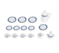Marhynchus 1:12 Dollhouse Tea Miniature Porcelain Flower Tea Tasse de Tasse de thé 15 Pcs à thé Miniature pour Une Maison de Poupée avec des Détails Exquis Style Classique (Diagramme géométrique