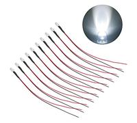 Marhynchus 10 Diodes Lumineuses LED 5 Mm Pré-câblées avec Câble de 20 Cm, 5-12 V, Angle Lumineux de 120 Degrés pour L'éclairage D'enseignement de L'ingénierie électronique DIY (lumière blanche)