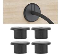 Marhynchus 4 Pièces Passe-câbles pour Trou Mural Adaptateur Ethernet Kit de Routage de Câble Passage pour Fils Ethernet TV Protection de Cordon étanche (Black)